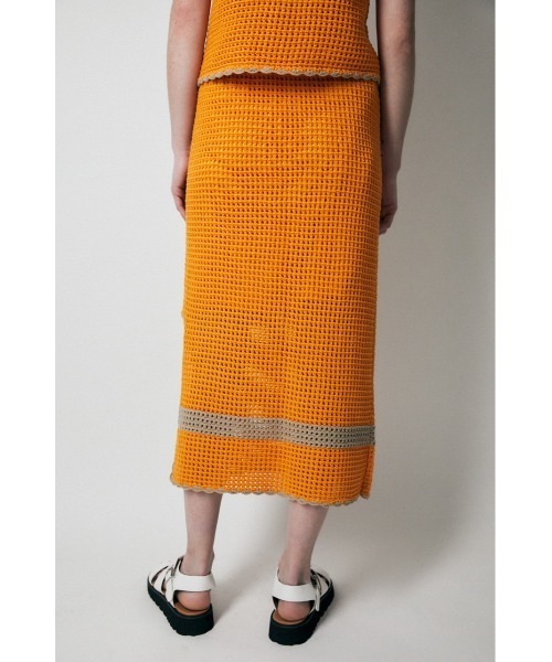 MOUSSY（マウジー）の「CROCHET STRIPE スカート（スカート・レディース・ブラック/オレンジ/アイボリー・1/2）」の4枚目の写真