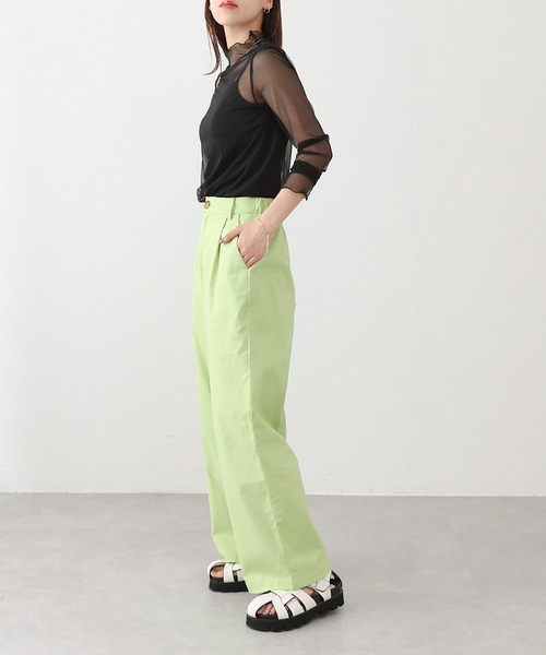 COLONY 2139（コロニートゥーワンスリーナイン）の「チュールメローロンT / シアートップス（Tシャツ/カットソー・レディース・アイボリー/ブラック/グリーン/ブルー/ピンク/オレンジ/グレー/カーキ/ピンク系その他・FREE）」の12枚目の写真