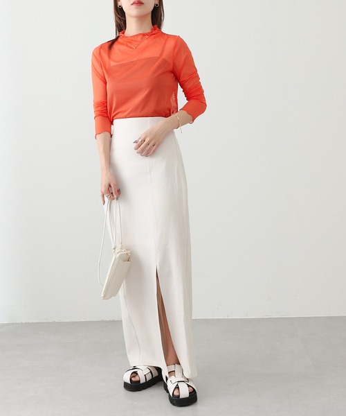 COLONY 2139（コロニートゥーワンスリーナイン）の「チュールメローロンT / シアートップス（Tシャツ/カットソー・レディース・アイボリー/ブラック/グリーン/ブルー/ピンク/オレンジ/グレー/カーキ/ピンク系その他・FREE）」の18枚目の写真