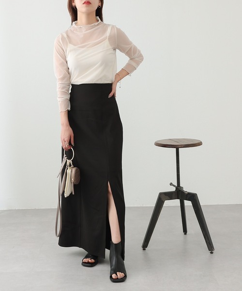 COLONY 2139（コロニートゥーワンスリーナイン）の「チュールメローロンT / シアートップス（Tシャツ/カットソー・レディース・アイボリー/ブラック/グリーン/ブルー/ピンク/オレンジ/グレー/カーキ/ピンク系その他・FREE）」の19枚目の写真