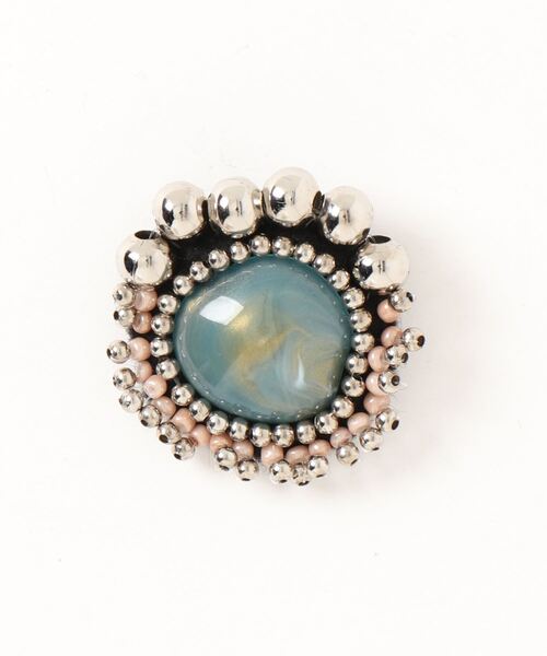 MIXXDAVID（ミックスディビッド）の「ブローチ付きプリーツハット（Tシャツ/カットソー・レディース・ベージュ/ブラック・FREE）」の5枚目の写真