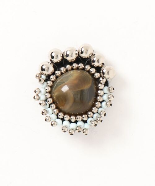 MIXXDAVID（ミックスディビッド）の「ブローチ付きプリーツハット（Tシャツ/カットソー・レディース・ベージュ/ブラック・FREE）」の4枚目の写真