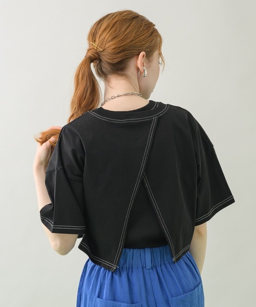 TRANOI（トラノイ）の「TRANOI クロップドセットトップス（Tシャツ/カットソー・レディース・ブラック/ブルー/グリーン・FREE）」の14枚目の写真