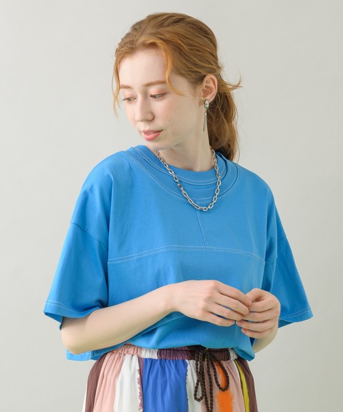 TRANOI（トラノイ）の「TRANOI クロップドセットトップス（Tシャツ/カットソー・レディース・ブラック/ブルー/グリーン・FREE）」の19枚目の写真