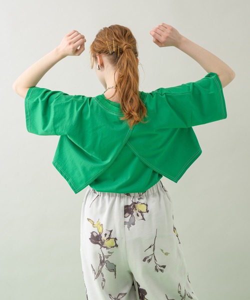 TRANOI（トラノイ）の「TRANOI クロップドセットトップス（Tシャツ/カットソー・レディース・ブラック/ブルー/グリーン・FREE）」の20枚目の写真