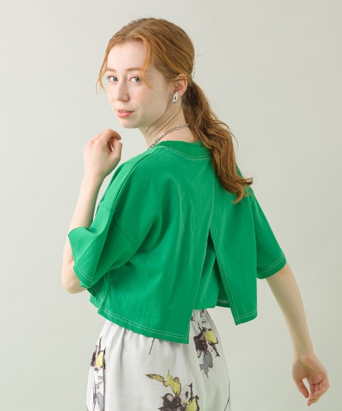 TRANOI（トラノイ）の「TRANOI クロップドセットトップス（Tシャツ/カットソー・レディース・ブラック/ブルー/グリーン・FREE）」の11枚目の写真