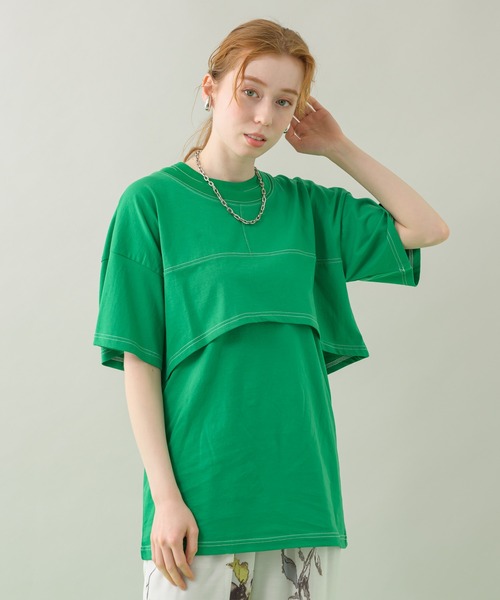 TRANOI（トラノイ）の「TRANOI クロップドセットトップス（Tシャツ/カットソー・レディース・ブラック/ブルー/グリーン・FREE）」の7枚目の写真