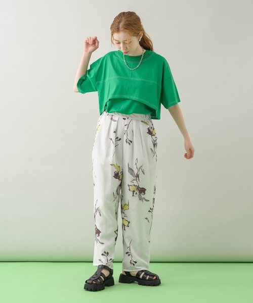 TRANOI（トラノイ）の「TRANOI クロップドセットトップス（Tシャツ/カットソー・レディース・ブラック/ブルー/グリーン・FREE）」の10枚目の写真