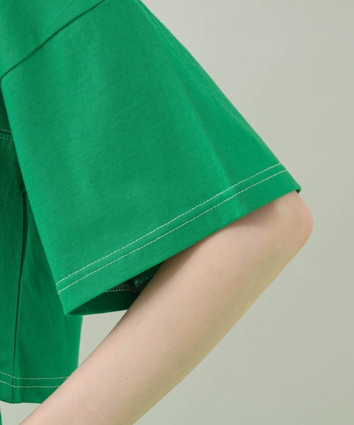 TRANOI（トラノイ）の「TRANOI クロップドセットトップス（Tシャツ/カットソー・レディース・ブラック/ブルー/グリーン・FREE）」の12枚目の写真