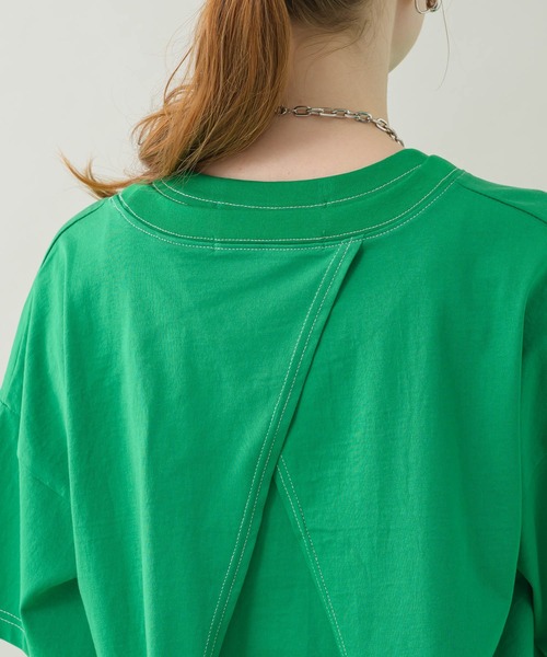 TRANOI（トラノイ）の「TRANOI クロップドセットトップス（Tシャツ/カットソー・レディース・ブラック/ブルー/グリーン・FREE）」の8枚目の写真