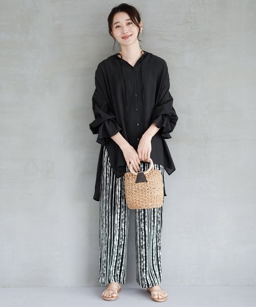 【美品】LIBERTY リフレクションズ 長袖 スキッパー ブラウス 美品】LIBERTY リフレクションズ 長袖 スキッパー ブラウス