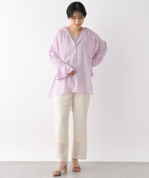 LEPSIM(レプシィム)の「シャーリングスキッパーブラウス 274206(シャツ/ブラウス・レディース・ブラック/オフホワイト/ピンク・FREE)」の6枚目の写真