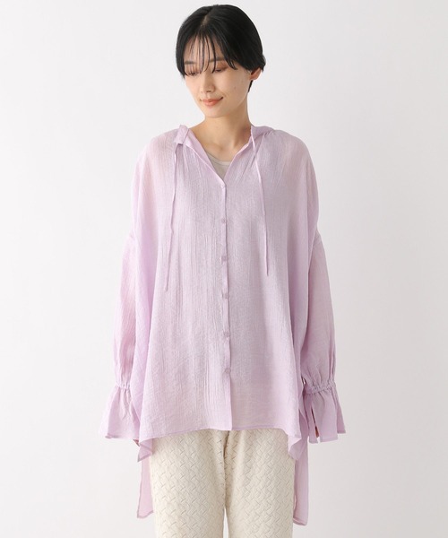 LEPSIM(レプシィム)の「シャーリングスキッパーブラウス 274206(シャツ/ブラウス・レディース・ブラック/オフホワイト/ピンク・FREE)」の8枚目の写真