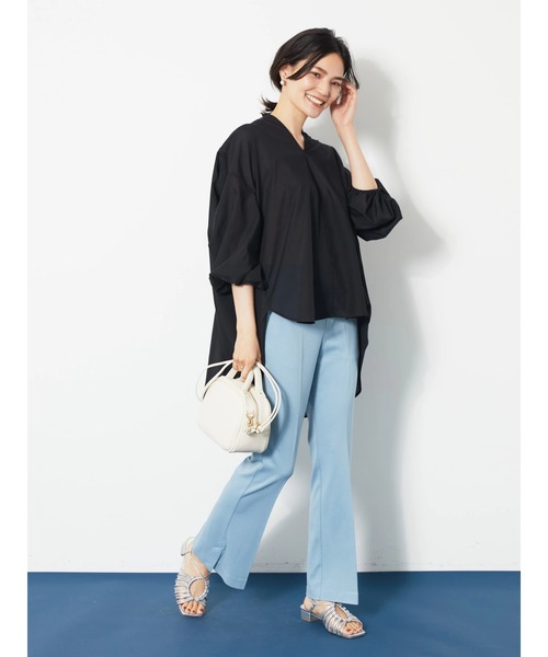 AMERICAN HOLIC（アメリカンホリック）の「バックオープンシアーブラウス（シャツ/ブラウス・レディース・ストライプ/ブラック・M/L）」の20枚目の写真