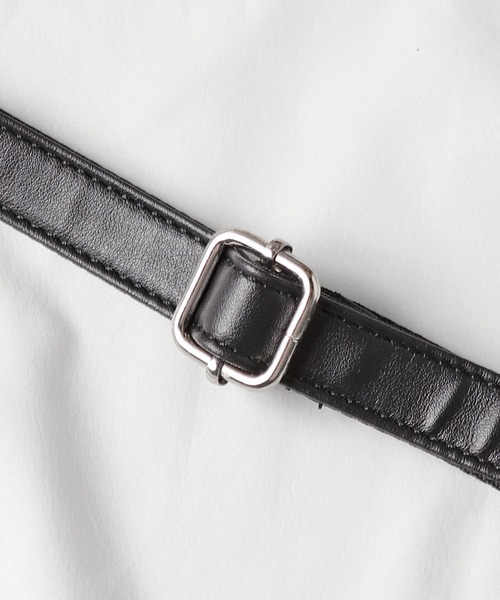 UNION STATION（ユニオンステーション）の「シンセティックレザースクエアショルダーバッグ（ショルダーバッグ・メンズ・ブラック/グレー/ブラック系その他・FREE）」の7枚目の写真