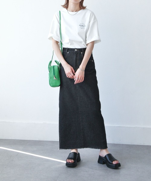 Chillfar（チルファー）の「デニムロングスカート（デニムスカート・レディース・ブラック/ネイビー/アイボリー・MEDIUM/LARGE）」の5枚目の写真