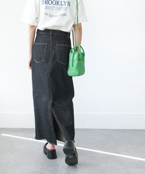 Chillfar（チルファー）の「デニムロングスカート（デニムスカート・レディース・ブラック/ネイビー/アイボリー・MEDIUM/LARGE）」の8枚目の写真