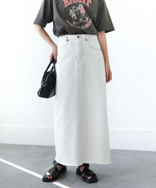 Chillfar（チルファー）の「デニムロングスカート（デニムスカート・レディース・ブラック/ネイビー/アイボリー・MEDIUM/LARGE）」の15枚目の写真