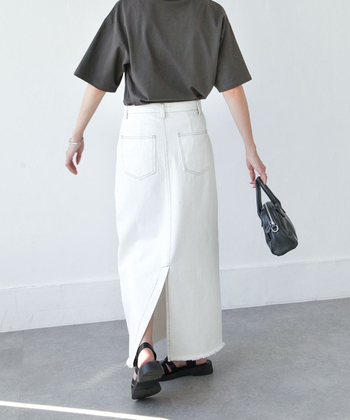 Chillfar（チルファー）の「デニムロングスカート（デニムスカート・レディース・ブラック/ネイビー/アイボリー・MEDIUM/LARGE）」の18枚目の写真