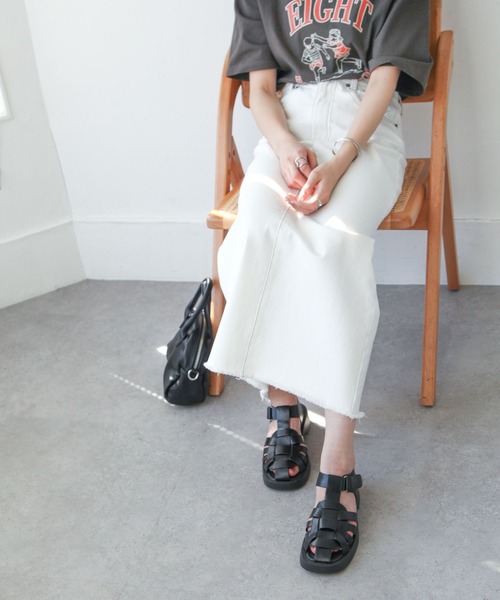 Chillfar（チルファー）の「デニムロングスカート（デニムスカート・レディース・ブラック/ネイビー/アイボリー・MEDIUM/LARGE）」の19枚目の写真