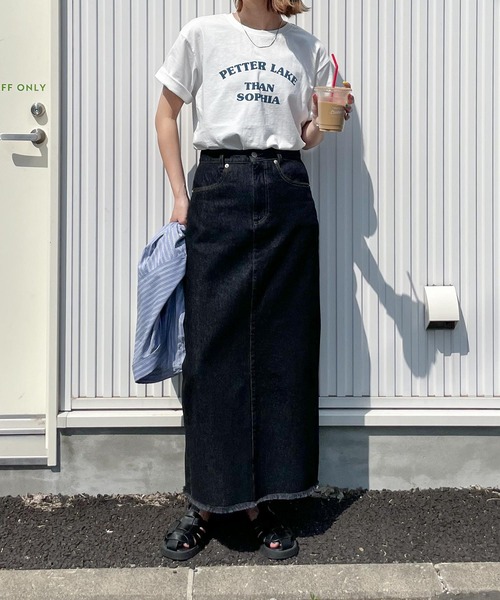 Chillfar(チルファー)の「デニムロングスカート(デニムスカート・レディース・ブラック/ネイビー/アイボリー・MEDIUM/LARGE)」の18枚目の写真