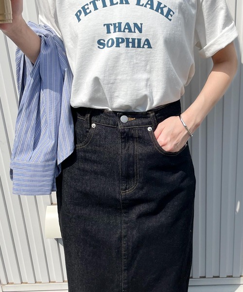 Chillfar(チルファー)の「デニムロングスカート(デニムスカート・レディース・ブラック/ネイビー/アイボリー・MEDIUM/LARGE)」の14枚目の写真