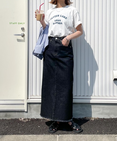 Chillfar(チルファー)の「デニムロングスカート(デニムスカート・レディース・ブラック/ネイビー/アイボリー・MEDIUM/LARGE)」の19枚目の写真