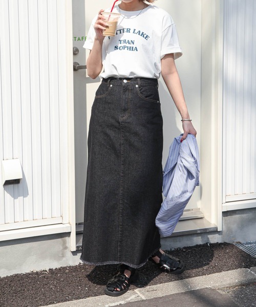 Chillfar(チルファー)の「デニムロングスカート(デニムスカート・レディース・ブラック/ネイビー/アイボリー・MEDIUM/LARGE)」の20枚目の写真