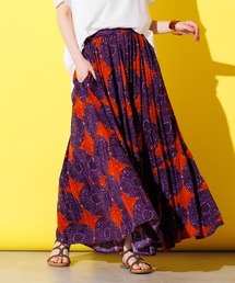 リルニーナのアフリカン総柄ギャザースカート lil nina（リルニーナ）の「＜MADE IN INDIA＞アフリカン総柄