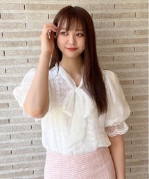 Crea titty&Co. PETIT | 【Crea titty&Co. PETIT】レースリボンパフブラウス(シャツ/ブラウス)