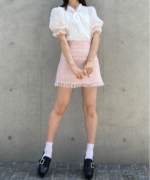Crea titty&Co. PETIT（クレアティティーアンドコープチ）の「【Crea titty&Co. PETIT】レースリボンパフブラウス（シャツ/ブラウス・レディース・ホワイト・FREE）」の5枚目の写真