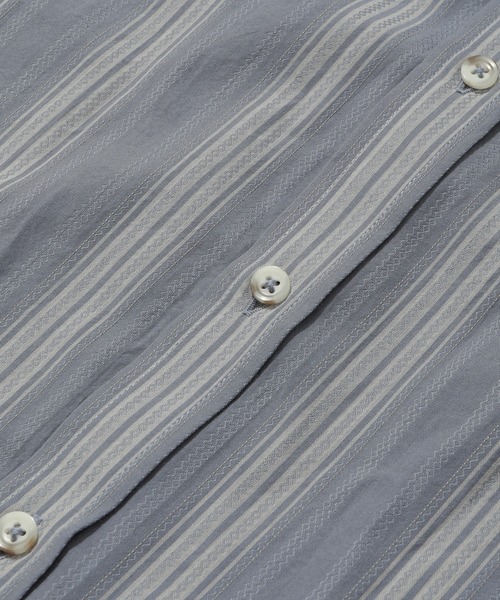 MEN'S BIGI（メンズビギ）の「オリエンタルジャガードストライプ半袖シャツ　fabric made in japan（シャツ/ブラウス・メンズ・ブルー/ベージュ・03/02/01）」の16枚目の写真