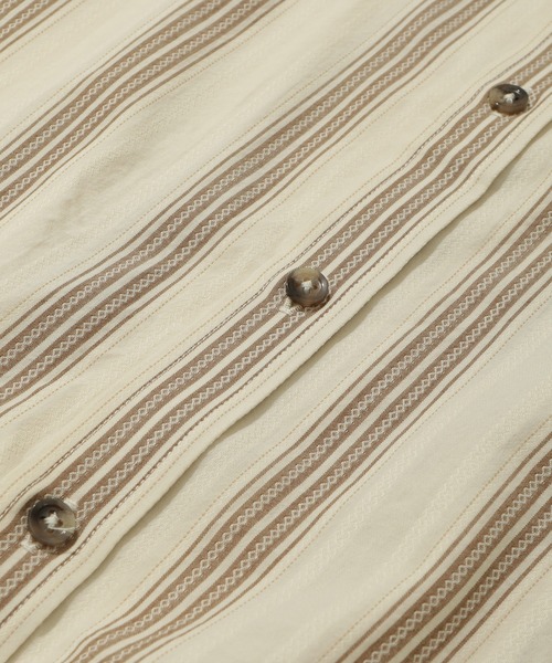 MEN'S BIGI（メンズビギ）の「オリエンタルジャガードストライプ半袖シャツ　fabric made in japan（シャツ/ブラウス・メンズ・ブルー/ベージュ・03/02/01）」の14枚目の写真