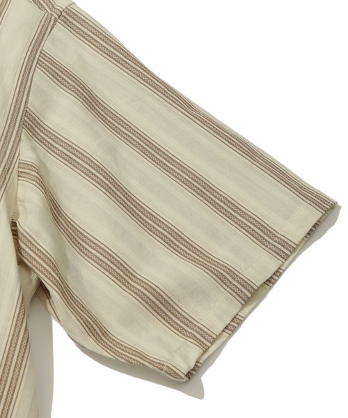 MEN'S BIGI（メンズビギ）の「オリエンタルジャガードストライプ半袖シャツ　fabric made in japan（シャツ/ブラウス・メンズ・ブルー/ベージュ・03/02/01）」の11枚目の写真