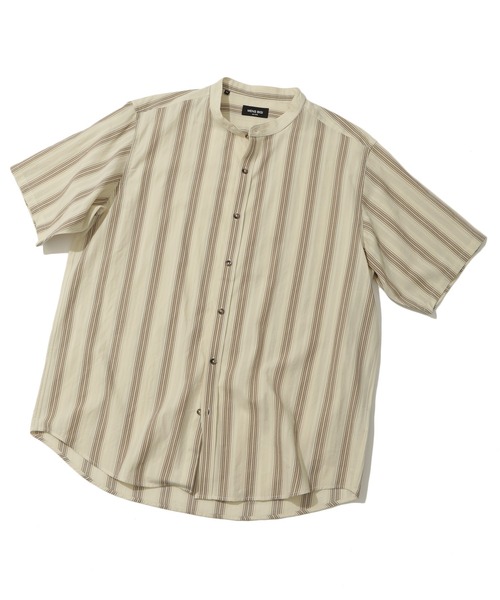 MEN'S BIGI（メンズビギ）の「オリエンタルジャガードストライプ半袖シャツ　fabric made in japan（シャツ/ブラウス・メンズ・ブルー/ベージュ・03/02/01）」の13枚目の写真