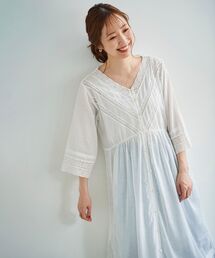 le.coeur blanc | Vネックレースガウンワンピース(ワンピース)
