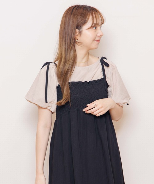 flower(フラワー)の「フェミニンパフブラウス(シャツ/ブラウス・レディース・アイボリー/ピンク・FREE)」の3枚目の写真