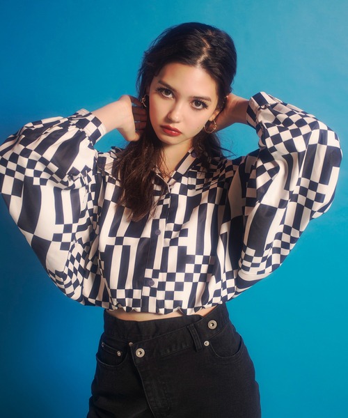 SPIRALGIRL（スパイラルガール）の「ブロックチェックショートジャケット（その他アウター・レディース・ブラック系/ブラウン系・FREE）」の20枚目の写真