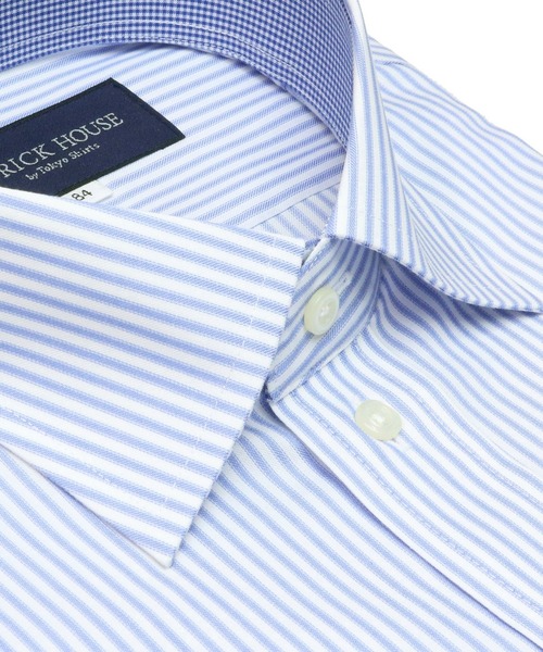 TOKYO SHIRTS（トウキョウシャツ）の「形態安定ノーアイロン ワイド 長袖ビジネスワイシャツ（ビジネスシャツ・メンズ・サックスブルー・首回り42cm-裄丈86cm/首回り41cm-裄丈86cm/首回り43cm-裄丈86cm/首回り41cm-裄丈82cm/首回り39cm-裄丈80cm/首回り39cm-裄丈84cm/首回り42cm-裄丈82cm/首回り37cm-裄丈80cm）」の3枚目の写真