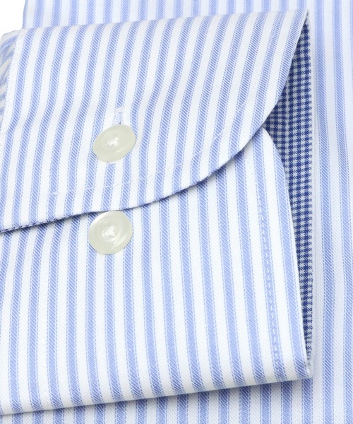 TOKYO SHIRTS（トウキョウシャツ）の「形態安定ノーアイロン ワイド 長袖ビジネスワイシャツ（ビジネスシャツ・メンズ・サックスブルー・首回り42cm-裄丈86cm/首回り41cm-裄丈86cm/首回り43cm-裄丈86cm/首回り41cm-裄丈82cm/首回り39cm-裄丈80cm/首回り39cm-裄丈84cm/首回り42cm-裄丈82cm/首回り37cm-裄丈80cm）」の4枚目の写真