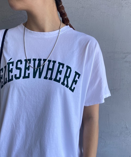MICA&DEAL（マイカ＆ディール）の「[MICA&DEAL/マイカアンドディール] ELSEWHERE ロゴプリントTシャツ（Tシャツ/カットソー・レディース・ホワイト/ネイビー/チャコール・F）」の15枚目の写真