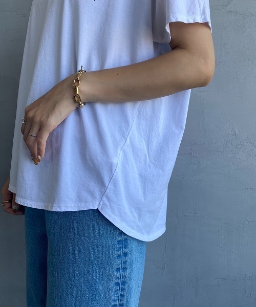 MICA&DEAL（マイカ＆ディール）の「[MICA&DEAL/マイカアンドディール] ELSEWHERE ロゴプリントTシャツ（Tシャツ/カットソー・レディース・ホワイト/ネイビー/チャコール・F）」の16枚目の写真