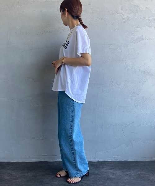 MICA&DEAL（マイカ＆ディール）の「[MICA&DEAL/マイカアンドディール] ELSEWHERE ロゴプリントTシャツ（Tシャツ/カットソー・レディース・ホワイト/ネイビー/チャコール・F）」の13枚目の写真