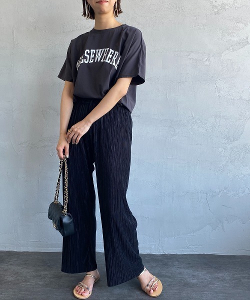 MICA&DEAL（マイカ＆ディール）の「[MICA&DEAL/マイカアンドディール] ELSEWHERE ロゴプリントTシャツ（Tシャツ/カットソー・レディース・ホワイト/ネイビー/チャコール・F）」の20枚目の写真