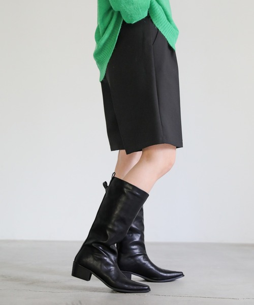 select MOCA(セレクトモカ)の「スクエアロングブーツ(ブーツ・レディース・ブラック/ブラウン・SMALL/MEDIUM/LARGE)」の14枚目の写真