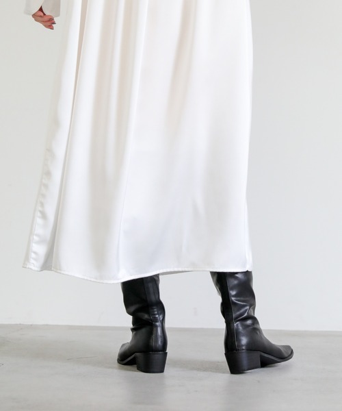 select MOCA(セレクトモカ)の「スクエアロングブーツ(ブーツ・レディース・ブラック/ブラウン・SMALL/MEDIUM/LARGE)」の16枚目の写真