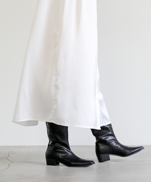 select MOCA(セレクトモカ)の「スクエアロングブーツ(ブーツ・レディース・ブラック/ブラウン・SMALL/MEDIUM/LARGE)」の18枚目の写真