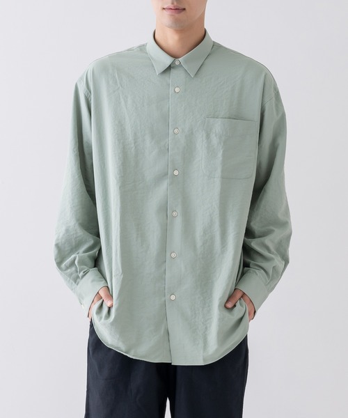 BRICK & SONS(ブリックアンドサンズ)の「リラックスレギュラーカラーシャツ<セージグリーン>(シャツ/ブラウス・メンズ・セージグリーン・LL/M/L)」の2枚目の写真