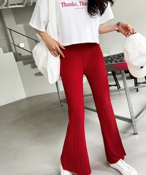 NANING9(ナンニング)の「NANING9 切りっぱなしバンディングプリーツパンツ(その他パンツ・レディース・ブラック/ベージュ/グレー/レッド/グリーン・FREE)」の22枚目の写真