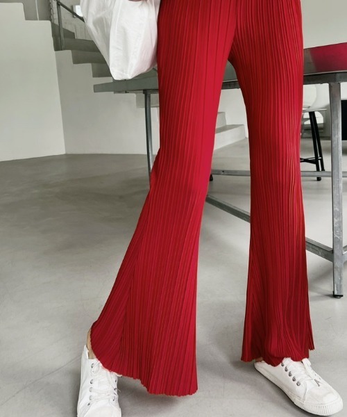 NANING9(ナンニング)の「NANING9 切りっぱなしバンディングプリーツパンツ(その他パンツ・レディース・ブラック/ベージュ/グレー/レッド/グリーン・FREE)」の20枚目の写真